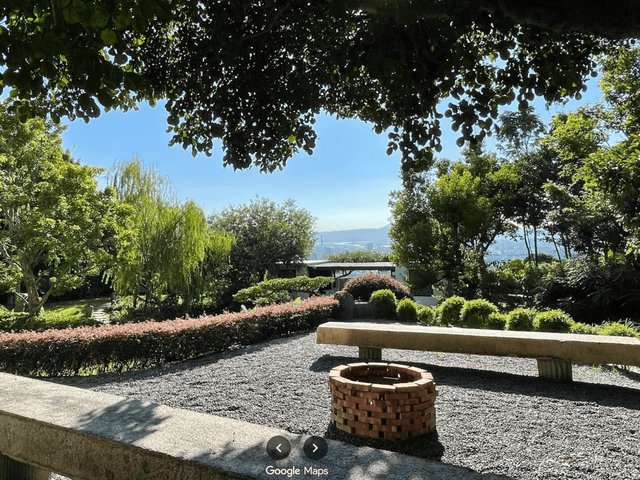 Garden91 garden path looking out over the hills